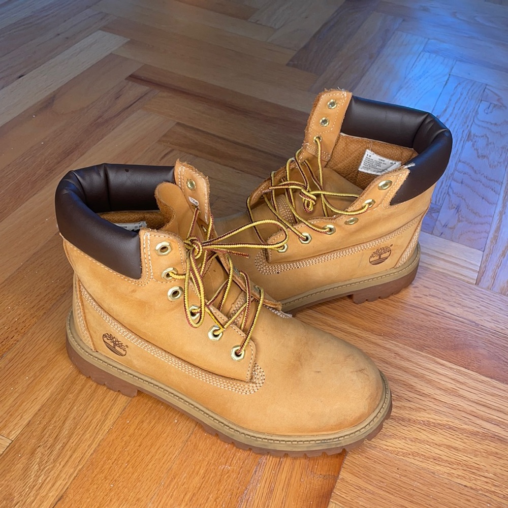 JUNIOR TIMBERLAND® PREMIUM 6-INCH WATERPROOF BOOTS Wheat Nubuck
